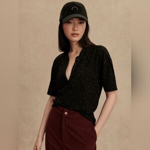 Varley Odette Mock Placket Tee NEW